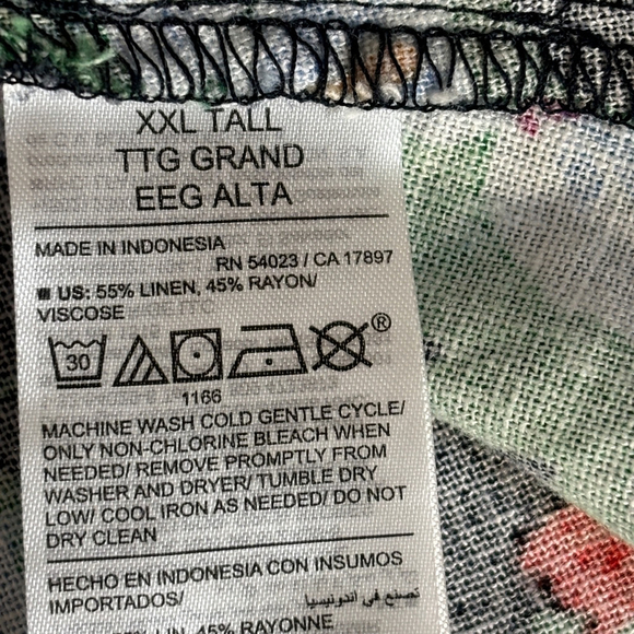 Old Navy Dress Women’s XXL Tall Blue Green Floral Spaghetti Strap Linen Blend - Picture 15 of 16